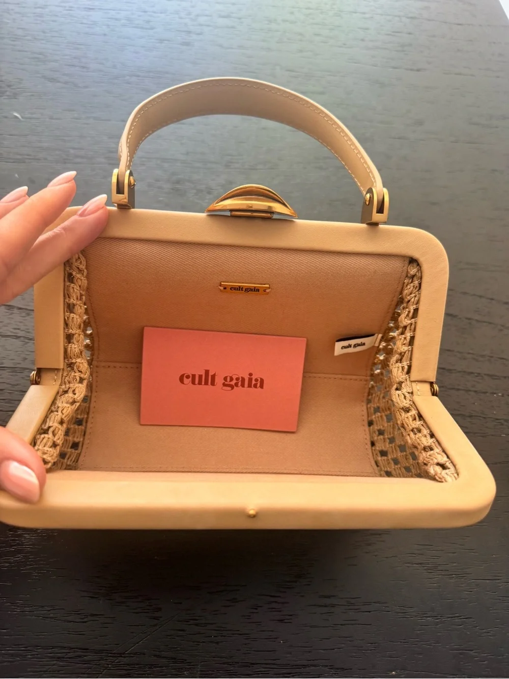 NWT Cult Gaia Woven Straw Bag in Beige